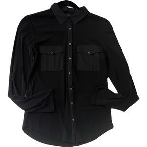 Ann Taylor Camp Shirt Pocket Blouse